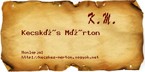 Kecskés Márton névjegykártya