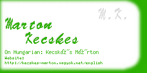 marton kecskes business card